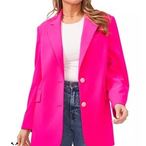 Vince Camuto Pink Blazer Relaxed Fit Suit Jacket